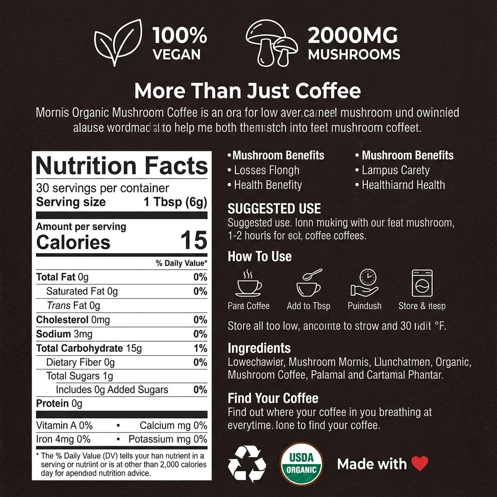 Mushroom Coffee – Adaptogenic Blend for Energy, Focus & Mental Clarity