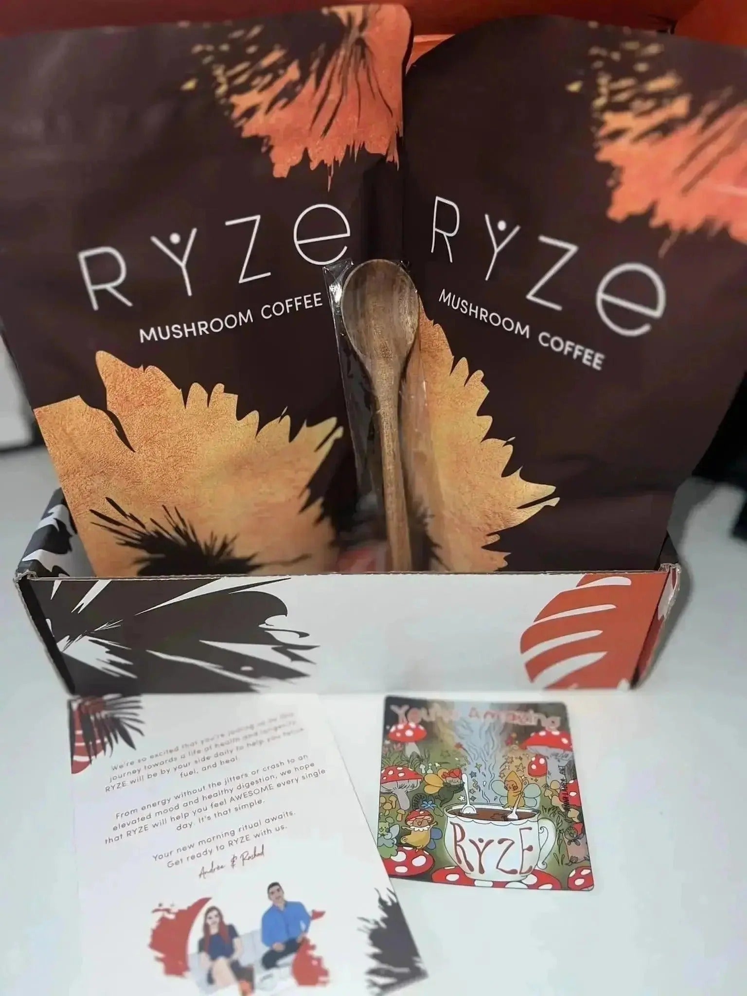 RYZE SUPERFOODS Mushroom Dark Roast Coffee , Instant Coffee with 6 Adaptogenic Mushrooms and Better Energy, Focus, Digestion, Immunity with Lions Mane & Turkey Tail 30 Serving Each