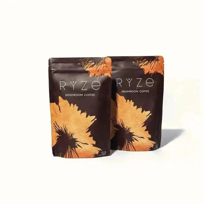 RYZE SUPERFOODS Mushroom Dark Roast Coffee , Instant Coffee with 6 Adaptogenic Mushrooms and Better Energy, Focus, Digestion, Immunity with Lions Mane & Turkey Tail 30 Serving Each